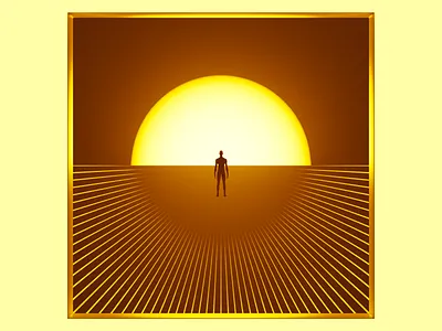 Point of Vanishing 3d abstract blender clean design lines sunset