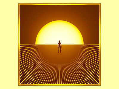 Point of Vanishing 3d abstract blender clean design lines sunset