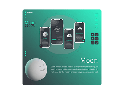 UI Design | MOON app 3d dark mode dark ui figma neumorphism