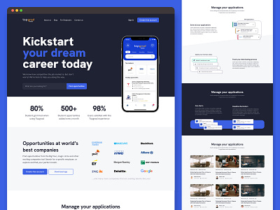 Topgrad - Kickstart your dream career today clean design job list research ui user experience user flow user interface ux web design