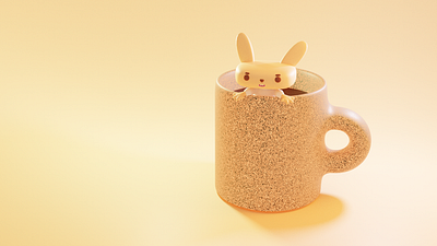 Coffee lovers 3d 3dillustration coffee cup mug rabbit
