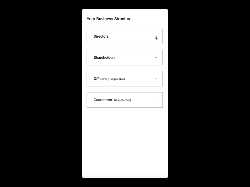Corporate structure fintech flow structure wireframe