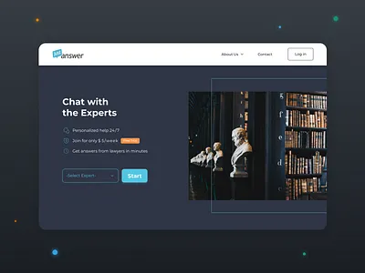 Landing Page - JustAnswer chatbot landing page lawyers uiux web design website