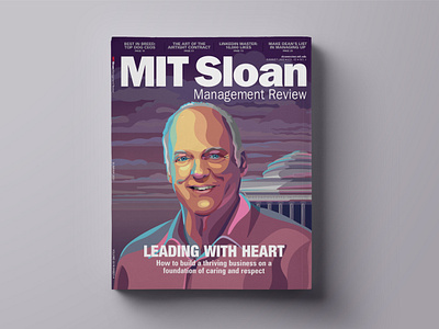 Bob Holland for MIT Sloan bob holland digital portrait editorial illustration magazine cover mit sloan mit sloan cover portrait portrait illustration vector portrait