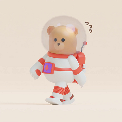 deekay's let's walk - space bear 🐻 3d animation blender characterdesign design graphic design illustration motion graphics