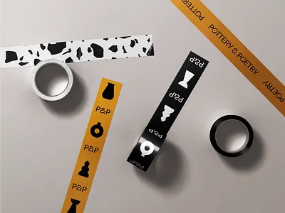 P&P brand design branding logo pottery tape texture typogaphy