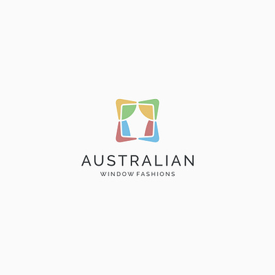 Australian Window Fashions logo 99designs australia australian blinds boomerang colorful company curtain design fashion identity logo minimalist simple vector window