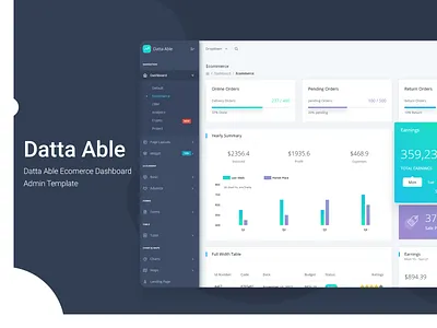Datta Able Ecomerce Dashboard Admin Template admin admin dashboard admin dashboard design admin dashboard template admin design admin panel admin template admin theme branding ecommerce ecommerce design react reactjs sass ui ui ux design ui ux
