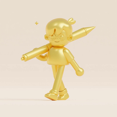 deekay's let's walk - golden deekay 3d animation blender characterdesign graphic design illustration motion graphics