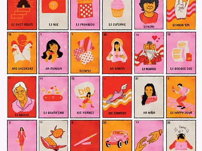 Lotería cards cards ui game illustration latina latino loteria mexican