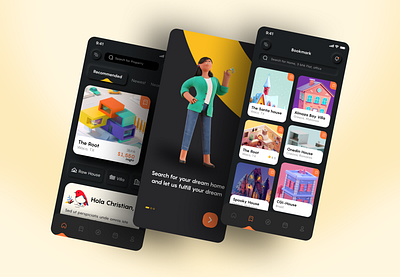 Lighthouse Real Estate app concept app design black booking creative design home home rental house ios mobile app neumorphism neumorphism ui property real estate rent rental app search uiux