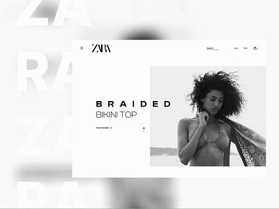 ZARA SUMMER VIBE animation bikini cloth interaction motion graphics shop summer swimsuits ui ux vibe web web page website zara