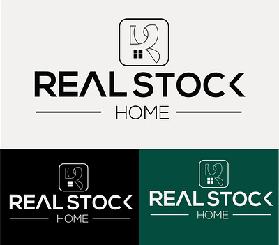 Real stock home logo design art flat icon logo minimal typography vector