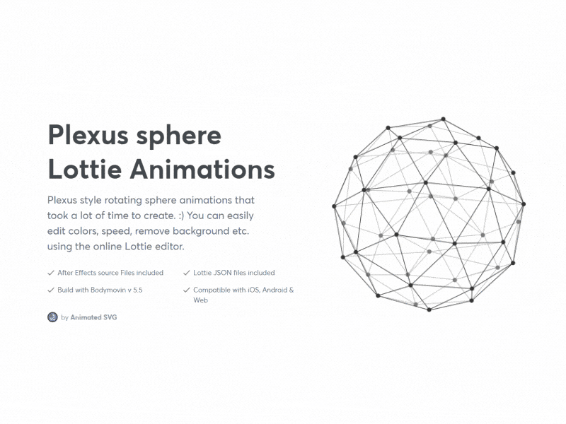 Rotating plexus spheres animated animation background geometric globe hexagon lottie lottiefiles plexus sphere triangle