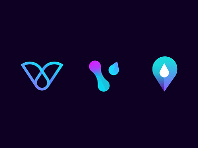 Waterdrop fluid gradient innovation iv letter v location logo modern waterdrop