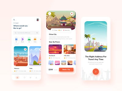 Travel App Ui Design | Trip Planning | Hotel Booking android app design app designer clean ui design illustration travel app ios app design minimal app mockup travel agency travel app travel details travel guide traveling trip planner ui uxdesign