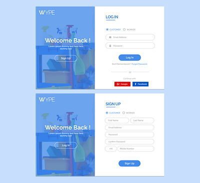 SignUp/LogIn design web