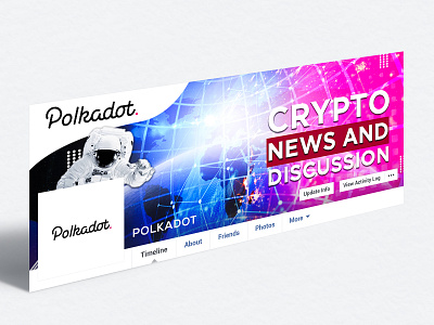 Polkadot Crypto Facebook Banner app art banner ad banner ads banner design brand branding branding concept branding design design facebook ad facebook banner graphics social media banner social media design social media post typography ui web web banner