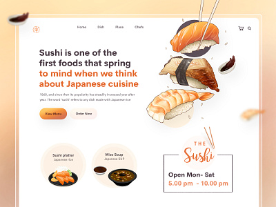 Sushi Food Landing page branding clean creative design food food landing page food promotion landing page concept landing page design landing page ui landingpage modern snacks sushi webpage design webpage ui website design website page