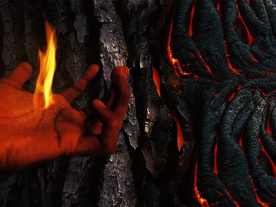 The First Flame composite fire flame hand photos photoshop