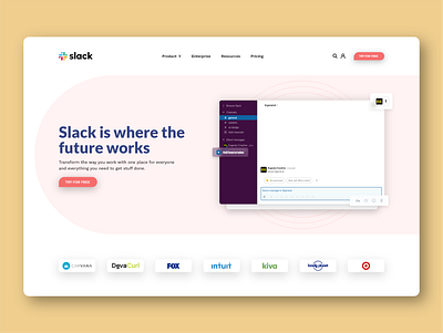 Slack Landing Page design aesthetic design homepage landing page modern slack ui ux web web design website