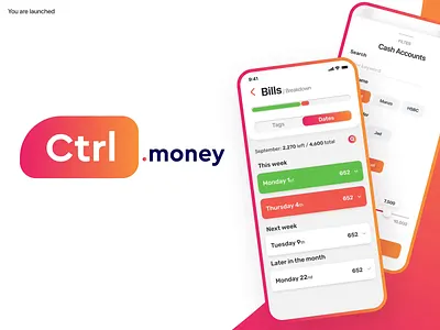 CTRL money - Finance Management App android animation app case study creative design development finance ios development iphone app development company management mobile app development mvp prototyping startup studio ui ux