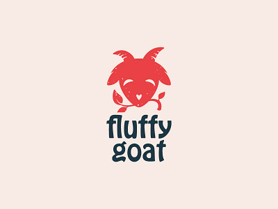 Fluffy goat agriculture character clothing cute eco farm goat horns illustration knitting leaf logo logotype nature yarn