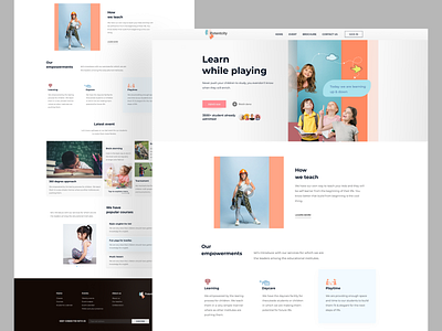 Landing page exploration on Kids school website landing page landing page design landingpage school schools ui ui ux ui design uidesign uiux userinterface ux ux ui ux design uxdesign uxui web design webdesign website website design