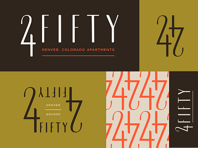 24 Fifty apartments brand identity branding design logo modern monogram numbers pattern student typography vector vintage