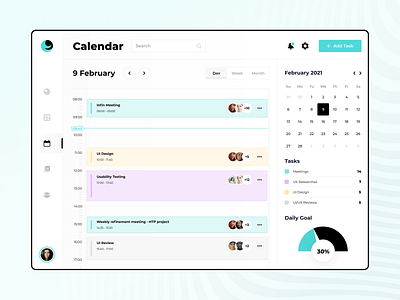 Task Management Dashboard calendar calendar design calendar ui dashboard dashboard template dashboard ui figma figmadesign flatdesign minimalistic design task management task management app task management dashboard template timetable ui design web app ui web application web application design