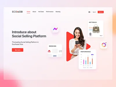 SSP booking chatbot performance platform red socialmedia uidesign website design