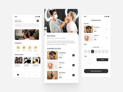 A Clean, intuitive Salon App Design appdesign appui appux salonapp