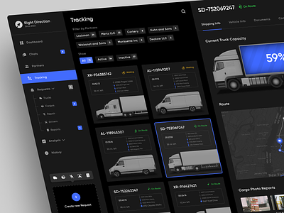 Delivery Admin Panel Dashboard Design Concept admin admin interface admin panel admin theme analytics booking concept courier delivery drive energy logistics map package post office shipping tracking ui visual design ux web design