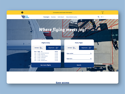 SOFIA airport aesthetic aiport design homepage landing page logo modern ui ux web web design