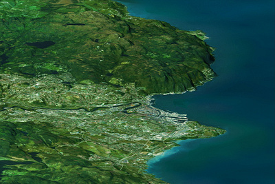 Trondheim - 3D Map Photoshop Render 3d 3d map generator city extension map norge norway ocean photoshop plugin sea water