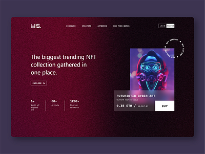 WhiteStorm NFT marketplace aesthetic design homepage jpeg landing page logo modern nft ui ux web web design
