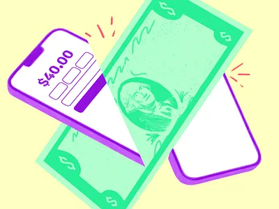 How Cash Hinders School Finances cash design editorial graphic illustration pencil smartphone