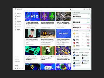 Desktop Home Screen - Your Go to place for all things crypto bitcoin crypto defi eth gamefi homescreen invest journal media news trade wallet