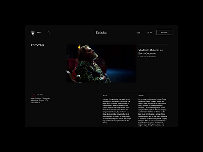 The Bolshoi Theatre - redesign. Matorin animation branding design minimal photoshop typography ui ux web website