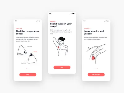 Fevero Onboarding 2 clean illustration minimal mobile mobile ui onboarding temperature temperature control thermometer