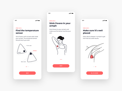 Fevero Onboarding 2 clean illustration minimal mobile mobile ui onboarding temperature temperature control thermometer