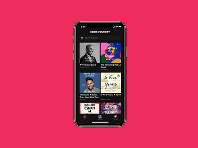 🎧 Book Foundry — Audiobooks Concept App app app design clean design figma framerx minimal prototype ui