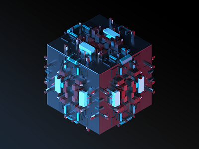 Sci-Fi Cube 3dspace arnold render c4d cinema 4d dark dribbble3d isometric art isometric3d maxonc4d render sci fi sci fi cube sci fi surface