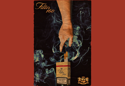 Filter 160 ad adobe photoshop advertising brand design cigarette collage collage art collageart design digital art exyu poster poster design