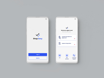 Mobile App - Shop Easy app color designs login page logo minimal mobile mobile ui ui