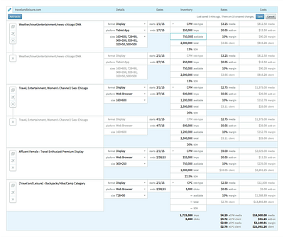 Media Planning Edit Mode design functional layout minimal typography ui web app