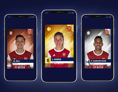 Fantastec SWAP Card Designs arsenal arsenal fc art direction blockchain branding bronze collectibles colours design design art designer gold panini silver sport cards sports cards swap topps ui