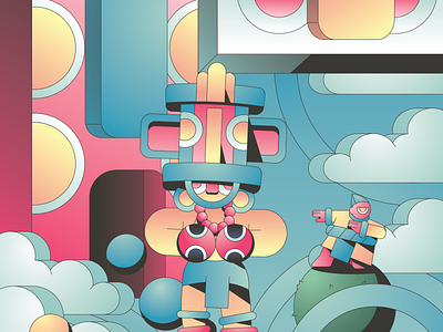 Ball Pit abstract badge branding character flat gradient illustration illustrator minimal simple