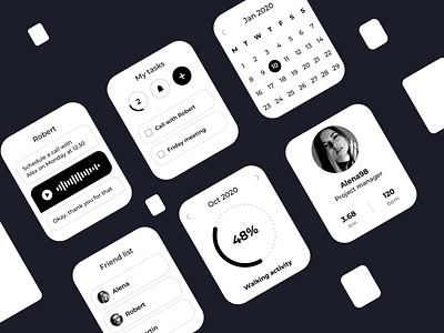 Apple Watch UI Kit apple apple design apple design system apple watch apple watch design black and white blackandwhite bundle design system monocolor system ui kit ui8 watch watches