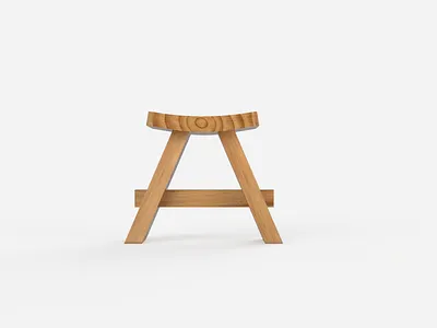 Japanese Stool 1/2 3d fusion 360 japanese stool wood
